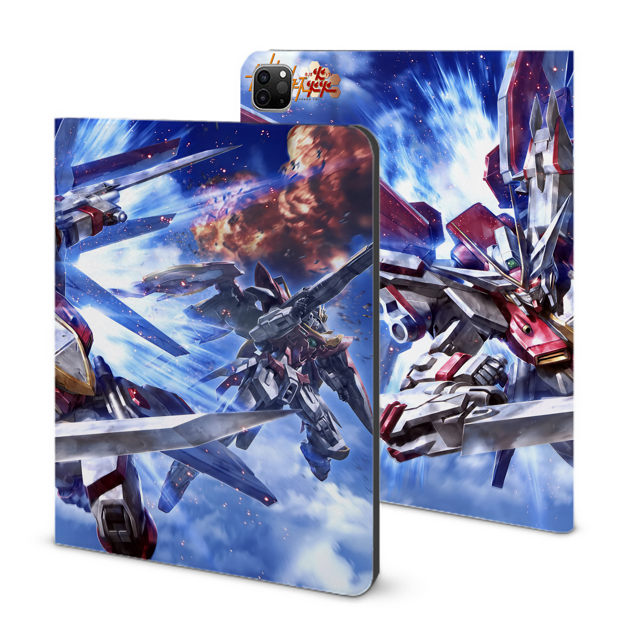 （画像用） 機動戦士ガンダム Mobile Suit Gundam IPad ケース ブック型 PUレザー TPU 耐衝撃 軽量 薄型 ペン収納なし 全面保護 IPad 各モデル対応